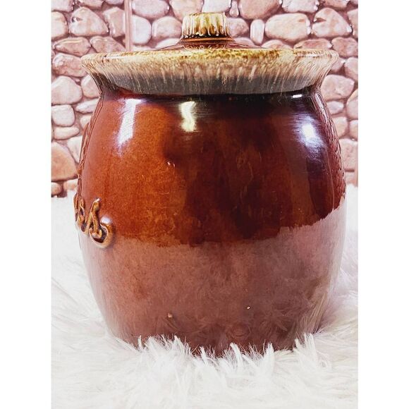 Hull Pottery Brown Drip Cookie Jar With Lid - Picture 3 of 11